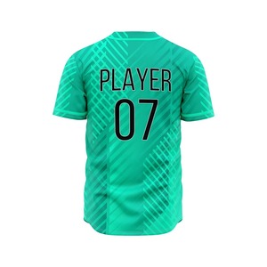 Custom Baseball Jersey Unisex 100% <b>Polyester</b> Geometric Print Breathable Full Sleeve Button Front Player 07 Winter/Autumn Sport - Product Image 3