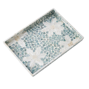 Sustainable Beauty Mother of Pearl Inlay <b>Tray</b> Handcrafted Decorative Platter for Eco Friendly Storage - Product Image 2