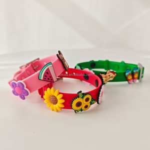 Petkaa Custom PVC Waterproof <strong>Collar</strong> Colorful with Cute <strong>Dog</strong> <strong>Collar</strong> <strong>Charms</strong> Adjustable Metal Buckle Designer Wholesale High Quality - Product Image 4