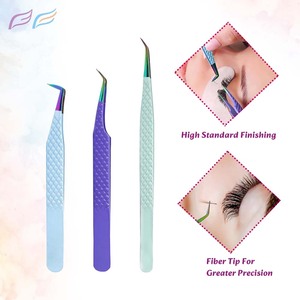 Custom Logo Fiber Tip Tweezers for Eyelash Extension Premium Fiber Grip Lash Tweezers Wholesale Supplier by Bahasa Pro - Product Image 3