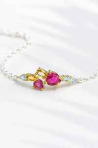 Bracelet en argent sterling 925 avec charme rubis pour femmes - Luxe, qualité supérieure, sans nickel, élégance intemporelle et éclat rouge intense - Product Image 3