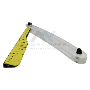 Heavy Duty Plastic Handle Turkish Style Barber Straight <b>Swing</b> Lock Razor Custom Printed Stainless Steel Single Blade <b>Sliding</b> - Product Image 5
