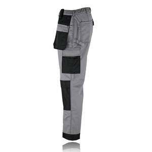 Men's Gray <b>Work</b> <b>Pants</b> With <b>Black</b> Reinforced Pockets And Abrasion Resistance Features For Industrial Use - Product Image 1