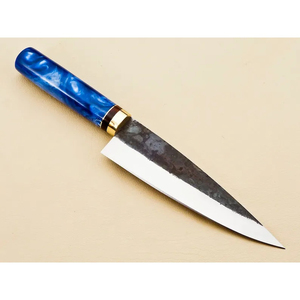 Burraq Ecommerce Japanese Chef Knife Carbon Steel 8-inch Wood Handle Leather Sheath Hand Forged Blade Handmade 3.0mm Thickness - Product Image 3