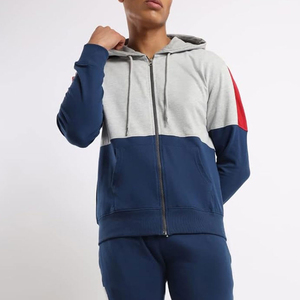 ชุดวอร์มแบบ unisex สีสันตัดกัน มีฮู้ด ซิป แขนยาว ชุดลำลองสไตล์สปอร์ตสองชิ้น ชุดฤดูใบไม้ร่วง ผ้าโพลีเอสเตอร์ผสมคอตตอน - Product Image 5