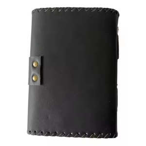 Carnet classique en cuir véritable fait main, motif œil porte-bonheur gaufré, livre de sorts vintage, grimoire Wiccan, papier à bords festonnés, Hocus - Product Image 3