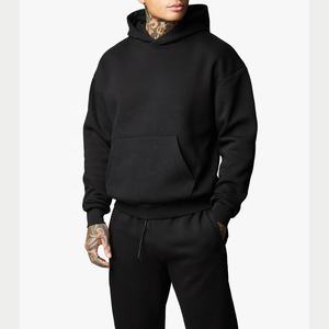 Ensemble de survêtement surdimensionné 100% coton pour hommes, vêtements d'entraînement de sport personnalisés avec impression de lettres pour l'hiver, technique de lavage à l'acide pour l'été - Product Image 2