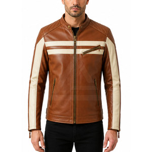 Chaqueta de motociclista para hombre con elegante diseño de cuello alto y materiales duraderos para viajes por carretera y looks casuales. - Product Image 4