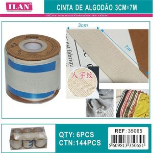 Nastro di cotone Ilan 3 cm x 7 m con motivo a spina di pesce per cucito e artigianato - Product Image 3