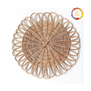 Handmade <b>Rattan</b> Placemat | Natural Round Woven <b>Table</b> Mat | Heat Resistant Charger Plate OEM Factory - Product Image 1
