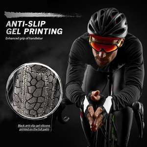 Guantes de Ciclismo Unisex de Medio Dedo para Verano, Cierre Ajustable con Gancho y Bucle, Ligeros, Transpirables, Antideslizantes, con Almohadilla Amortiguadora para Carretera - Product Image 5