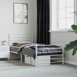 โครงเตียงเหล็กเคลือบผงสีขาวแบบเตียงคู่รูปทรงสี่เหลี่ยมผืนผ้า - Product Image 1
