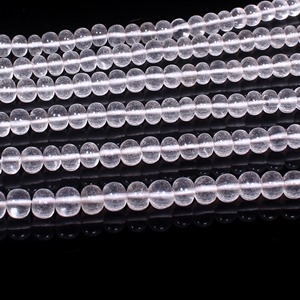 Perles de cristal transparentes, perles rondes lisses en quartz cristal naturel, brin de perles de quartz cristal de 15 pouces - Product Image 4