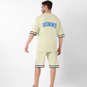 Ensemble Homme Été Respirant Décontracté T-shirt et Short Manches Courtes Style Urbain Tenue de Sport Oversize - Product Image 2