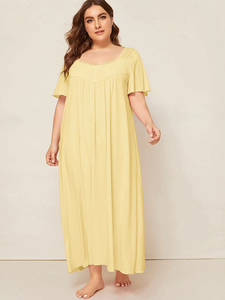 Wholesale New Solid <b>Mini</b> Simple Natural Party Casual Elegant Women Evening Summer Fashion Short Sleeve Plus Size Knitted Dress - Product Image 4