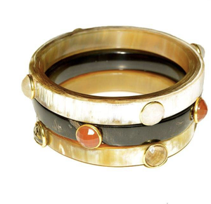 Bracelets faits à la main en corne de buffle naturelle, écologiques, bijoux de mode, design couleur corne naturelle - Product Image 6