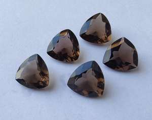 Cuarzo Ahumado Natural, Corte Facetado en Forma de Trillón, Calibrado, Gema Suelta para Joyería - Product Image 6