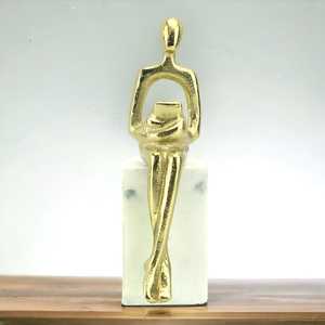 27cm H x 12cm W x 8cm L Golden <b>Figurative</b> Sculpture Handmade Contemporary Art Decor for Living Room Tabletop Display - Product Image 5