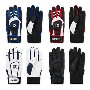 Gants de frappe de baseball personnalisés en cuir avec paume antidérapante, fermeture auto-agrippante, pour entraînement, adultes et jeunes, usage sportif - Product Image 5