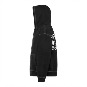 Custom Full Zip Cartoon Heavyweight <b>Fleece</b> 100% Cotton Eco-Friendly <b>Lined</b> Hoodie Contrast Stitching Streetwear <b>Jacket</b> Men - Product Image 4