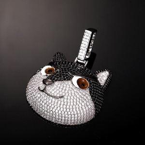 Colgante Cabeza de Zorro Iced Out de Plata 925 con Moissanita Micro Pavé, Joyería Hip Hop, Colgante para Amantes de los Animales, Colgante Bling para Raperos - Product Image 4