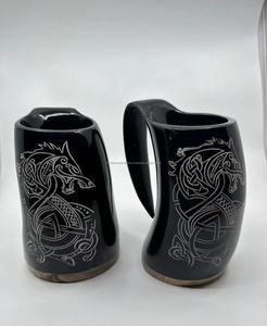 Logotipo personalizable Tazas de acero inoxidable Acabado a mano Diseño vikingo natural para café y cerveza Técnica pulida con tapa - Product Image 3