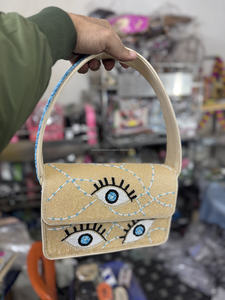 Sacs à main de soirée élégants en perles de style bohème pour femmes, fabriqués à la main en Inde, sacs à bandoulière pour le shopping et les fêtes, sacs messagers bohèmes - Product Image 6