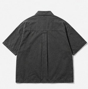 เสื้อเชิ้ตทำงานแขนสั้นทรงโอเวอร์ไซส์คุณภาพสูงสำหรับผู้ชาย - Product Image 2