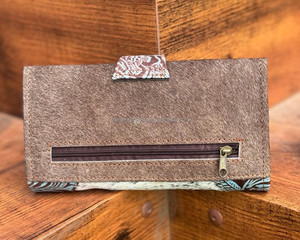 Pochette en cuir sculpté usiné à la main nouveau portefeuille en fourrure de vachette occidentale de créateur cartes Vintage, cadeaux de portefeuille en espèces pour elle - Product Image 5