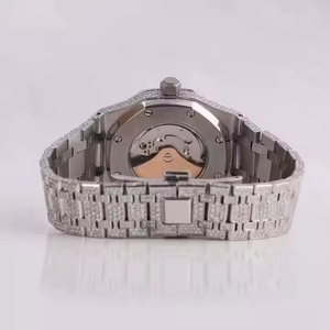 Reloj de lujo con diamantes para mujer, correa de acero inoxidable, caja redonda analógica de cuarzo, cierre plegable, 18mm, 20cm - Product Image 3