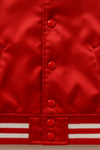 Best Product Satin Varsity <b>Jacket</b> Custom Embroidery Winter Bomber Stand Collar Oem Front Logo Reversible Breathable Quick Dry - Product Image 5