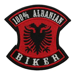 Premium Quality 100% Albanian Biker Embroidery Patch for Motorcycle Enthusiasts Customizable Design Durable Stitching Buy Now