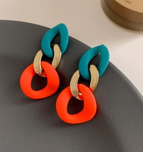 Glossy Marble Resin Drop Earrings For Gift Event Festive Contemporary Women Statement Acrylic Jewelry Boho Resin <b>Accessories</b> - Product Image 6