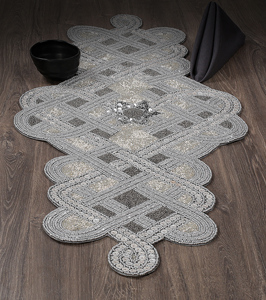 High Quality 36\" Custom Floral Design Glass Beaded <b>Dining</b> <b>Table</b> <b>Runner</b> Quality Cotton for Home Wedding Use Low Price Christmas - Product Image 3