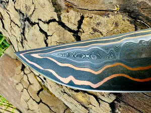 NEW FRIEND INDUSTRIES 2026 Cuchillo de Caza con Hoja en Bruto de Acero Damasco de Cobre, Hecho a Mano Personalizado, 6-7.9 pulgadas, Apto para Lavavajillas - Product Image 4