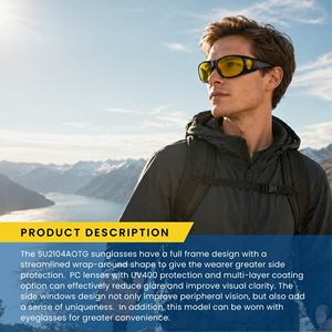 SU2104AOTG UV400 Protection <b>Scratch</b> Resistant Sport Style Tint Change Sunglasses with PC Temples for Unisex - Product Image 6