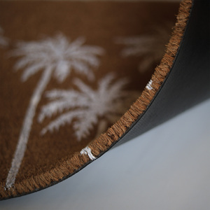 Paillasson en fibre de coco à motif feuille de Monstera, avec envers en PVC, imprimé tropical, paillasson d'entrée design, tapis de décoration intérieure en fibre naturelle - Product Image 2