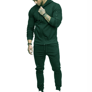 Casual Mens Tracksuit Set Cotton Fleece Hoodie And Jogger <b>Pants</b> Full Zipper Custom Sportswear High Quality - Product Image 4