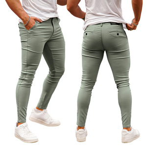 กางเกงและกางเกงของผู้ชายผ้าสแปนเด็กซ์โพลีเอสเตอร์ฟอกสีน้ำหนักเบา - Product Image 3