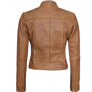Chaqueta de Motocicleta Casual de Cuero para Mujer, Talla Grande, Largo Regular, Relleno de Algodón, Transpirable, para Invierno - Product Image 4