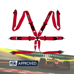 OEM ODM Motorsport Racing Seat <b>Belt</b> <b>Red</b> Polyester Harness FIA Certified 6 Point Cam Lock System Steel Hardware Custom Color Cars - Product Image 1
