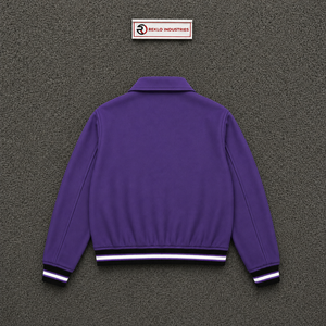Blouson bomber violet moderne en gros – Vêtement d'extérieur élégant, léger, qualité supérieure, style universitaire, pour usage quotidien et décontracté en extérieur - Product Image 6