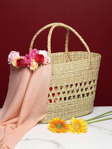 Handcrafted Jute <b>Picnic</b> <b>Basket</b> with Handles Natural Woven Storage <b>Basket</b> for Outdoor <b>Picnics</b> Beach Trips Grocery Shopping Home - Product Image 2