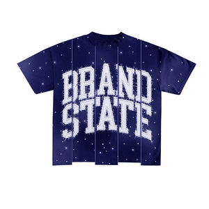 Camiseta personalizada con bordado de pedrería efecto desgastado por el sol, 100% algodón, diseño streetwear, estilo moderno, unisex. - Product Image 2