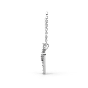 จี้สร้อยคอรูปกางเขนประดับเพชรแล็บโกรว์เคลือบโรเดียมทองคำ 18K พร้อมจี้รูปอินฟินิตี้ ได้รับการรับรองจาก IGI เครื่องประดับคุณภาพสำหรับผู้หญิง - Product Image 3