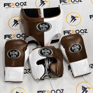 Set de Boxeo de Cuero Vacuno Genuino de Primera Calidad, Sin Boxeo No Hay Vida, Rosa y Blanco, Incluye Guantes, Protector de Cabeza y Protector Inguinal, Kit de Sparring - Product Image 2