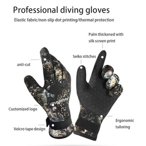Gants de pêche camouflage personnalisés en polyester légers, imperméables, antidérapants, pour la chasse, la pêche sous-marine et les activités aquatiques - Product Image 4