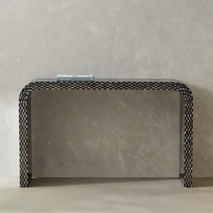 Mesa Consola de Nácar Personalizada, Mesa de Entrada con Incrustaciones de Nácar Ecológica, Mueble de Madera Duradero para Sala de Estar/Apartamento - Product Image 4