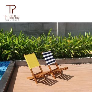 Chaise de plage portable légère en bois de pin massif, imperméable, design contemporain, utilisation en extérieur - Product Image 3