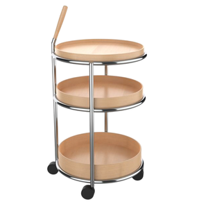 Round Shape Steel <b>Serving</b> Wine Bar Cart for Home Catering Hotel Restaurant Kitchen Food <b>Serving</b> <b>Trolley</b> Wine & Glasses Holders - Product Image 1